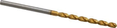 Guhring - #43 130° High Speed Steel Jobber Drill - TiN Finish, Right Hand Cut, Parabolic Flute, Straight Shank, 2-3/32" OAL, Standard Point - Apex Tool & Supply