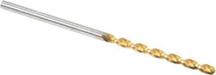 Guhring - #49 130° High Speed Steel Jobber Drill - TiN Finish, Right Hand Cut, Parabolic Flute, Straight Shank, 46mm OAL, Standard Point - Apex Tool & Supply