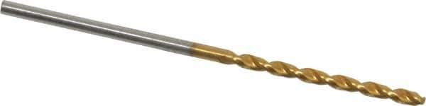 Guhring - #53 130° High Speed Steel Jobber Drill - TiN Finish, Right Hand Cut, Parabolic Flute, Straight Shank, 1-11/16" OAL, Standard Point - Apex Tool & Supply