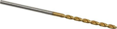 Guhring - #53 130° High Speed Steel Jobber Drill - TiN Finish, Right Hand Cut, Parabolic Flute, Straight Shank, 1-11/16" OAL, Standard Point - Apex Tool & Supply