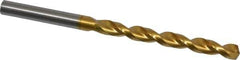 Guhring - Letter H 130° High Speed Steel Jobber Drill - TiN Finish, Right Hand Cut, Parabolic Flute, Straight Shank, 4-9/32" OAL, Standard Point - Apex Tool & Supply