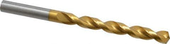 Guhring - 3/8" 130° High Speed Steel Jobber Drill - TiN Finish, Right Hand Cut, Parabolic Flute, Straight Shank, 5-1/4" OAL, Standard Point - Apex Tool & Supply