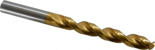Guhring - 29/64" 130° High Speed Steel Jobber Drill - TiN Finish, Right Hand Cut, Parabolic Flute, Straight Shank, 5-19/32" OAL, Standard Point - Apex Tool & Supply