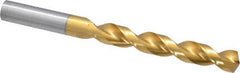 Guhring - 33/64" 130° High Speed Steel Jobber Drill - TiN Finish, Right Hand Cut, Parabolic Flute, Straight Shank, 5-15/16" OAL, Standard Point - Apex Tool & Supply