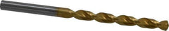 Guhring - Letter D 130° High Speed Steel Jobber Drill - TiN Finish, Right Hand Cut, Parabolic Flute, Straight Shank, 3-31/32" OAL, Standard Point - Apex Tool & Supply