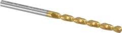 Guhring - #21 130° Cobalt Jobber Drill - TiN Finish, Right Hand Cut, Parabolic Flute, Straight Shank, 2-15/16" OAL, Standard Point - Apex Tool & Supply