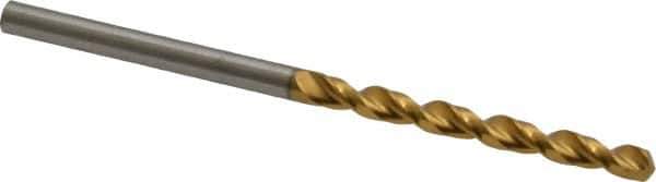 Guhring - #30 130° Cobalt Jobber Drill - TiN Finish, Right Hand Cut, Parabolic Flute, Straight Shank, 2-9/16" OAL, Standard Point - Apex Tool & Supply