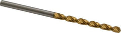 Guhring - #30 130° Cobalt Jobber Drill - TiN Finish, Right Hand Cut, Parabolic Flute, Straight Shank, 2-9/16" OAL, Standard Point - Apex Tool & Supply