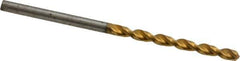 Guhring - #34 130° Cobalt Jobber Drill - TiN Finish, Right Hand Cut, Parabolic Flute, Straight Shank, 2-13/32" OAL, Standard Point - Apex Tool & Supply