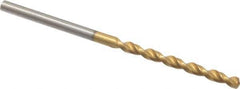 Guhring - #38 130° Cobalt Jobber Drill - TiN Finish, Right Hand Cut, Parabolic Flute, Straight Shank, 2-1/4" OAL, Standard Point - Apex Tool & Supply