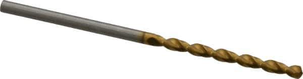 Guhring - #46 130° Cobalt Jobber Drill - TiN Finish, Right Hand Cut, Parabolic Flute, Straight Shank, 1-15/16" OAL, Standard Point - Apex Tool & Supply