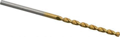 Guhring - #51 130° Cobalt Jobber Drill - TiN Finish, Right Hand Cut, Parabolic Flute, Straight Shank, 1-11/16" OAL, Standard Point - Apex Tool & Supply