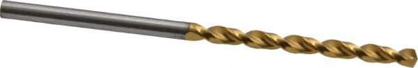 Guhring - 7/64" 130° Cobalt Jobber Drill - TiN Finish, Right Hand Cut, Parabolic Flute, Straight Shank, 2-13/32" OAL, Standard Point - Apex Tool & Supply