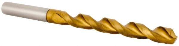 Guhring - 11/32" 130° Cobalt Jobber Drill - TiN Finish, Right Hand Cut, Parabolic Flute, Straight Shank, 4-29/32" OAL, Standard Point - Apex Tool & Supply