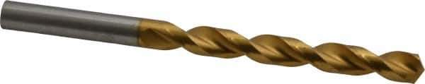 Guhring - 3/8" 130° Cobalt Jobber Drill - TiN Finish, Right Hand Cut, Parabolic Flute, Straight Shank, 133mm OAL, Standard Point - Apex Tool & Supply