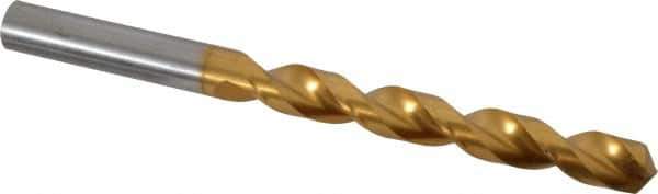 Guhring - 13/32" 130° Cobalt Jobber Drill - TiN Finish, Right Hand Cut, Parabolic Flute, Straight Shank, 5-1/4" OAL, Standard Point - Apex Tool & Supply