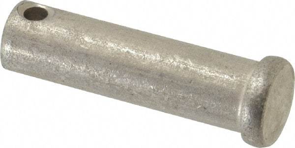 Made in USA - 1/2" Pin Diam, 1-3/4" OAL, Standard Clevis Pin - 5/32" Hole, 1-19/32" Usable Length, Uncoated Stainless Steel - Apex Tool & Supply