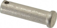 Made in USA - 1/2" Pin Diam, 1-3/4" OAL, Standard Clevis Pin - 5/32" Hole, 1-19/32" Usable Length, Uncoated Stainless Steel - Apex Tool & Supply