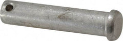 Made in USA - 1/2" Pin Diam, 2-1/4" OAL, Standard Clevis Pin - 5/32" Hole, 2-3/32" Usable Length, Uncoated Stainless Steel - Apex Tool & Supply