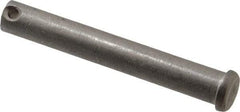 Made in USA - 1/2" Pin Diam, 3-1/2" OAL, Standard Clevis Pin - 5/32" Hole, 3-11/32" Usable Length, Uncoated Stainless Steel - Apex Tool & Supply