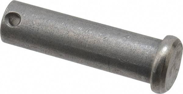 Made in USA - 5/8" Pin Diam, 2-1/4" OAL, Standard Clevis Pin - 5/32" Hole, 2-3/32" Usable Length, Uncoated Stainless Steel - Apex Tool & Supply
