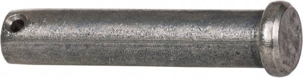 Made in USA - 5/8" Pin Diam, 3" OAL, Standard Clevis Pin - 5/32" Hole, 2-27/32" Usable Length, Uncoated Stainless Steel - Apex Tool & Supply