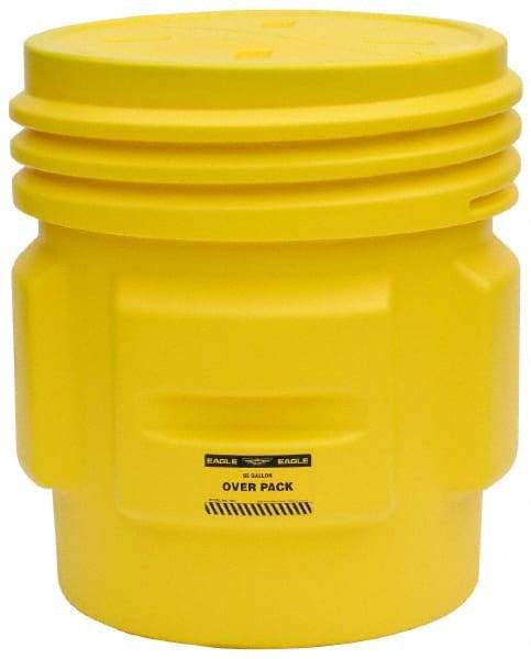 Eagle - 65 Gallon Closure Capacity, Screw On Closure, Yellow Overpack - 30 Gallon Container, Polyethylene, 660 Lb. Capacity, UN 1H2/X300/S Listing - Apex Tool & Supply