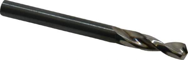 Guhring - #5 130° Parabolic Flute High Speed Steel Screw Machine Drill Bit - Bright Finish, Right Hand Cut, 1-1/32" Flute Length, 2-7/16" OAL, Standard Point, Straight Shank - Apex Tool & Supply