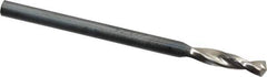 Guhring - #37 130° Parabolic Flute High Speed Steel Screw Machine Drill Bit - Bright Finish, Right Hand Cut, 9/16" Flute Length, 1-11/16" OAL, Standard Point, Straight Shank - Apex Tool & Supply