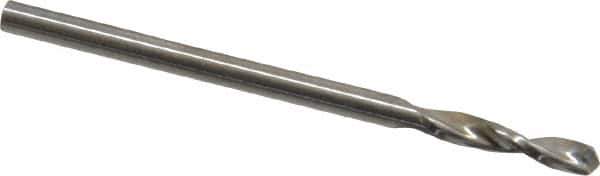 Guhring - #45 130° Parabolic Flute High Speed Steel Screw Machine Drill Bit - Bright Finish, Right Hand Cut, 15/32" Flute Length, 1-1/2" OAL, Standard Point, Straight Shank - Apex Tool & Supply
