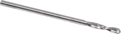 Guhring - 1/16" 130° Parabolic Flute High Speed Steel Screw Machine Drill Bit - Bright Finish, Right Hand Cut, 25/64" Flute Length, 1-11/32" OAL, Standard Point, Straight Shank - Apex Tool & Supply
