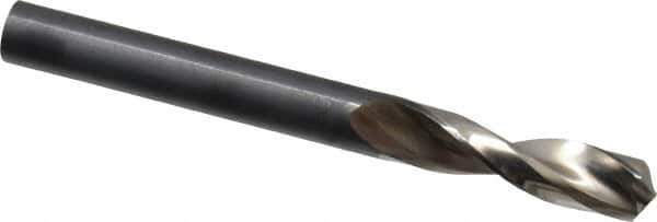 Guhring - 9/32" 130° Parabolic Flute High Speed Steel Screw Machine Drill Bit - Bright Finish, Right Hand Cut, 1-11/32" Flute Length, 2-29/32" OAL, Standard Point, Straight Shank - Apex Tool & Supply