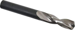 Guhring - 27/64" 130° Parabolic Flute High Speed Steel Screw Machine Drill Bit - Bright Finish, Right Hand Cut, 1-27/32" Flute Length, 3-3/4" OAL, Standard Point, Straight Shank - Apex Tool & Supply