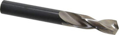 Guhring - 15/32" 130° Parabolic Flute High Speed Steel Screw Machine Drill Bit - Bright Finish, Right Hand Cut, 2" Flute Length, 4-1/32" OAL, Standard Point, Straight Shank - Apex Tool & Supply