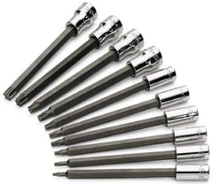 SK - 10 Piece 1/4 & 3/8" Drive Torx Bit Socket Set - T8 to T50 Torx - Apex Tool & Supply