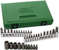 SK - 35 Piece 1/4, 3/8 & 1/2" Drive Torx Bit Socket Set - T7 to T60 Torx - Apex Tool & Supply