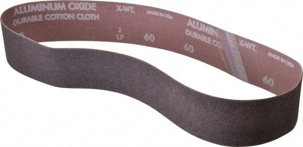 Norton - 2" Wide x 30" OAL, 60 Grit, Aluminum Oxide Abrasive Belt - Aluminum Oxide, Medium, Coated, Series R228 - Apex Tool & Supply