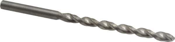 Guhring - #10 130° Solid Carbide Jobber Drill - Bright Finish, Right Hand Cut, Parabolic Flute, Straight Shank, 3-5/8" OAL, Standard Point - Apex Tool & Supply