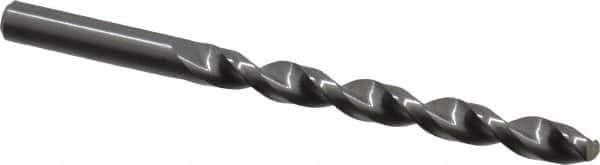 Guhring - Letter N 130° Solid Carbide Jobber Drill - Bright Finish, Right Hand Cut, Parabolic Flute, Straight Shank, 4-3/8" OAL, Standard Point - Apex Tool & Supply