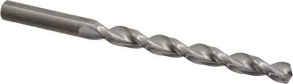 Guhring - Letter Q 130° Solid Carbide Jobber Drill - Bright Finish, Right Hand Cut, Parabolic Flute, Straight Shank, 120.65mm OAL, Standard Point - Apex Tool & Supply