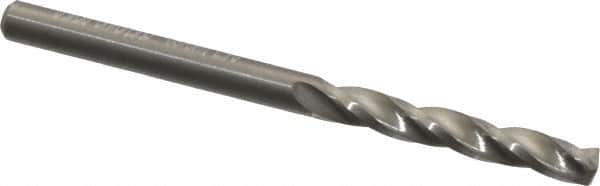 Guhring - #28 150° Solid Carbide Jobber Drill - Bright Finish, Right Hand Cut, Spiral Flute, Straight Shank, 2-3/64" OAL, Standard Point - Apex Tool & Supply