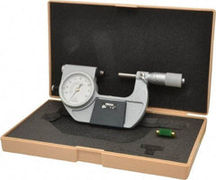 Mitutoyo - 1 to 2 Inch Range, 0.0001 Inch Graduation, Mechanical Indicating Micrometer - Accurate to 0.0001 Inch, Carbide-Tipped Measuring Face, Includes Fitted Plastic Case - Apex Tool & Supply