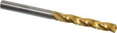 Guhring - 3/16" 150° Solid Carbide Jobber Drill - TiN Finish, Right Hand Cut, Spiral Flute, Straight Shank, 2-7/16" OAL, Standard Point - Apex Tool & Supply