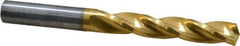 Guhring - Letter K 150° Solid Carbide Jobber Drill - TiN Finish, Right Hand Cut, Spiral Flute, Straight Shank, 2-29/32" OAL, Standard Point - Apex Tool & Supply