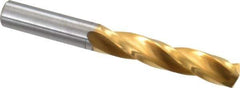 Guhring - 27/64" 150° Solid Carbide Jobber Drill - TiN Finish, Right Hand Cut, Spiral Flute, Straight Shank, 3-3/4" OAL, Standard Point - Apex Tool & Supply