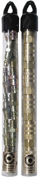Coilhose Pneumatics - 18 Piece 1/4" Body 1/4 NPT Brass/Steel Tru-Flate Automotive Pneumatic Coupling Plug Set - Apex Tool & Supply