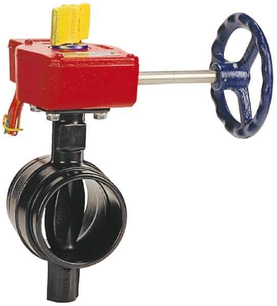 NIBCO - 2-1/2" Pipe, Grooved Butterfly Valve - Gear Handle, Ductile Iron Body, Polyamide Seat, 300 WOG, Buna-N Coated Ductile Iron Disc, Stainless Steel Stem - Apex Tool & Supply
