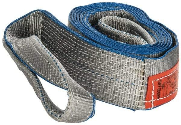Lift-All - 12' Long x 3" Wide, 4,800 Lb Vertical Capacity, 1 Ply, Polyester Web Sling - 3,800 Lb Choker Capacity, Silver (Color) - Apex Tool & Supply