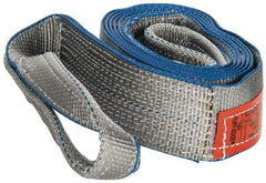 Lift-All - 12' Long x 3" Wide, 4,800 Lb Vertical Capacity, 1 Ply, Polyester Web Sling - 3,800 Lb Choker Capacity, Silver (Color) - Apex Tool & Supply