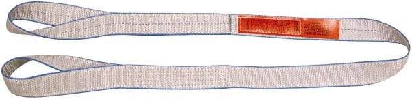 Lift-All - 14' Long x 1" Wide, 1,600 Lb Vertical Capacity, 1 Ply, Polyester Web Sling - 1,250 Lb Choker Capacity, Silver (Color) - Apex Tool & Supply